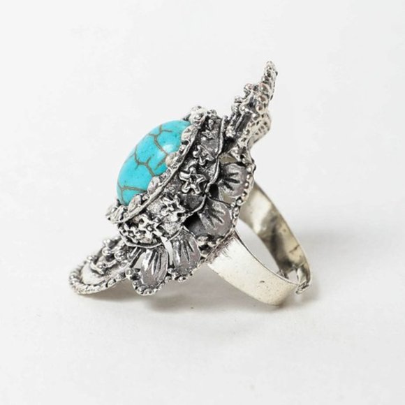 Florette Adjustable Turquoise Ring - Picture 3 of 4